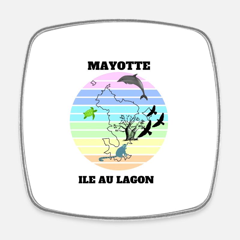PAYSAGE DE MAYOTTE - Magnet carré - blanc