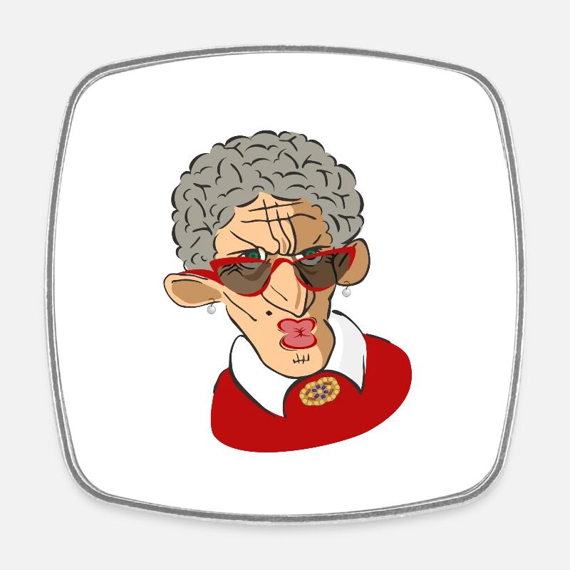 Cool old lady! - Square fridge magnet - white
