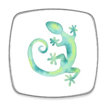 Watercolor lizard - Square fridge magnet - white - Front