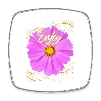 Profitez de la fleur - Magnet carré - blanc - Devant