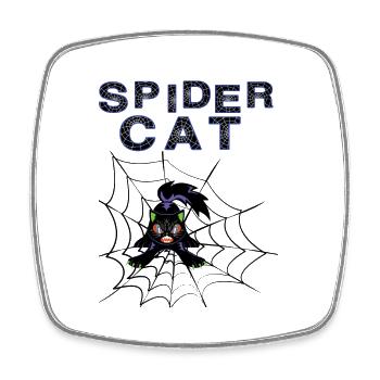 Spider Cat - Viereckiger Kühlschrankmagnet - Weiß - Vorne