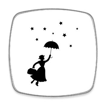 Mrs. Umbrella - Square fridge magnet - white - Front