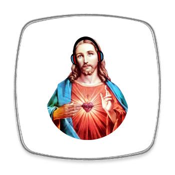Jesus Christus | Jesus Christ | Nichts hören Musik - Viereckiger Kühlschrankmagnet - Weiß - Vorne