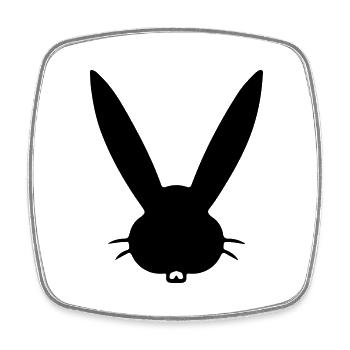 Rabbit Rabbit Rabbit's Head - Square fridge magnet - white - Front
