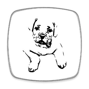Dog Vector Pet Pets Puppy Dogs 3 - Square fridge magnet - white - Front