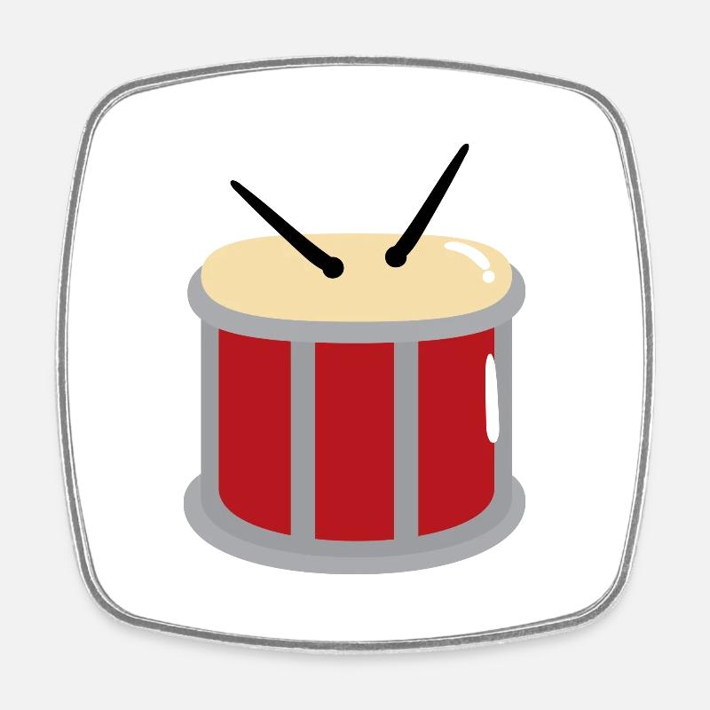 Drum - Square fridge magnet - white