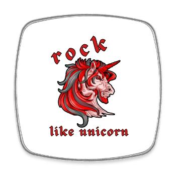 Rock wie Einhorn - Viereckiger Kühlschrankmagnet - Weiß - Vorne