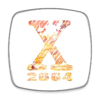 X 2004 Name Geburtsjahr Geschenk - Viereckiger Kühlschrankmagnet - Weiß - Vorne