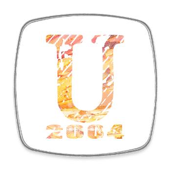 U 2004 Name Geburtsjahr Geschenk - Viereckiger Kühlschrankmagnet - Weiß - Vorne