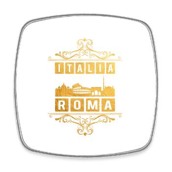 Rome Roma Italy City Skyline Ornament Gold Love - Square fridge magnet - white - Front