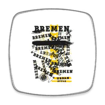 Bremen Germany City Skyline Home Love - Square fridge magnet - white - Front