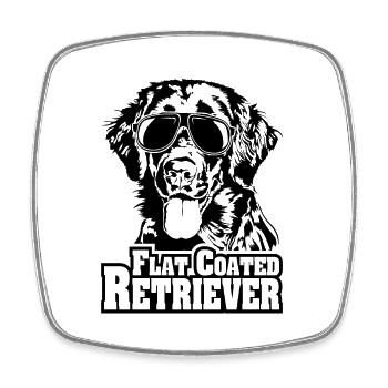 FLAT COATED RETRIEVER cool Sonnenbrille Hunde Hund - Viereckiger Kühlschrankmagnet - Weiß - Vorne