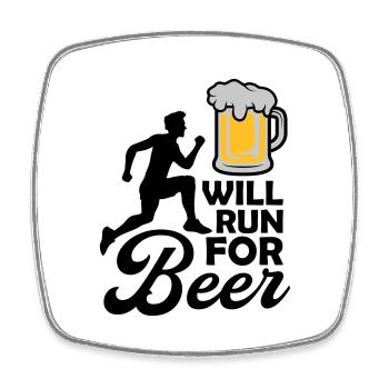 Will run Beer - Square fridge magnet - white - Front