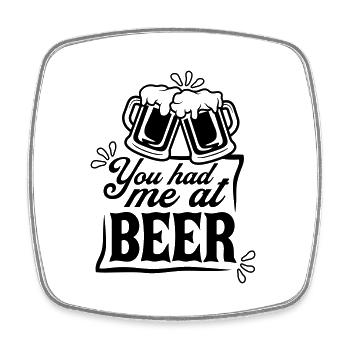 Beer persuades saying - Square fridge magnet - white - Front