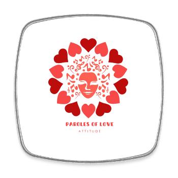paroles of love attitude - Magnet carré - blanc - Devant
