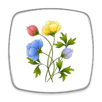 Fleur - Magnet carré - blanc - Devant