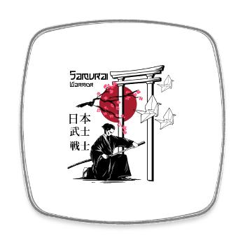 Samurai Warrior - Square fridge magnet - white - Front