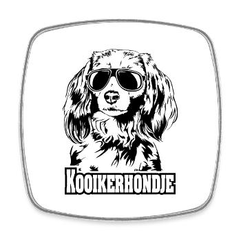 KOOIKERHONDJE cool sunglasses dogs dog - Square fridge magnet - white - Front