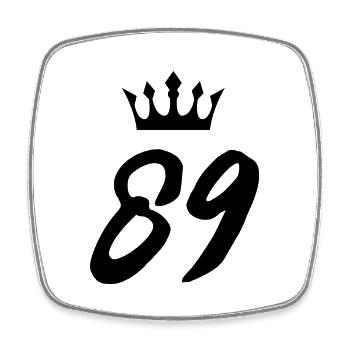 89 Couronne de numéros - Magnet carré - blanc - Devant