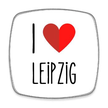 I love Leibzig - Viereckiger Kühlschrankmagnet - Weiß - Vorne