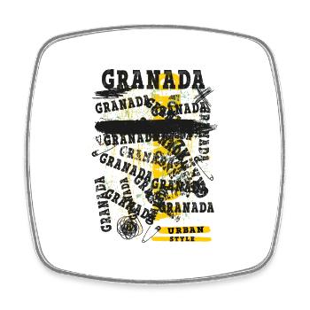 Granada Spain City Skyline Home Love - Square fridge magnet - white - Front