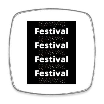 Festival - Viereckiger Kühlschrankmagnet - Weiß - Vorne