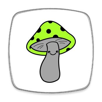 Pilz - Viereckiger Kühlschrankmagnet - Weiß - Vorne