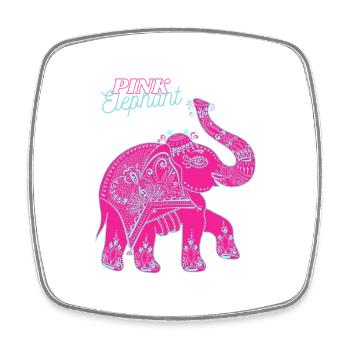 Pink_Elephant - Square fridge magnet - white - Front