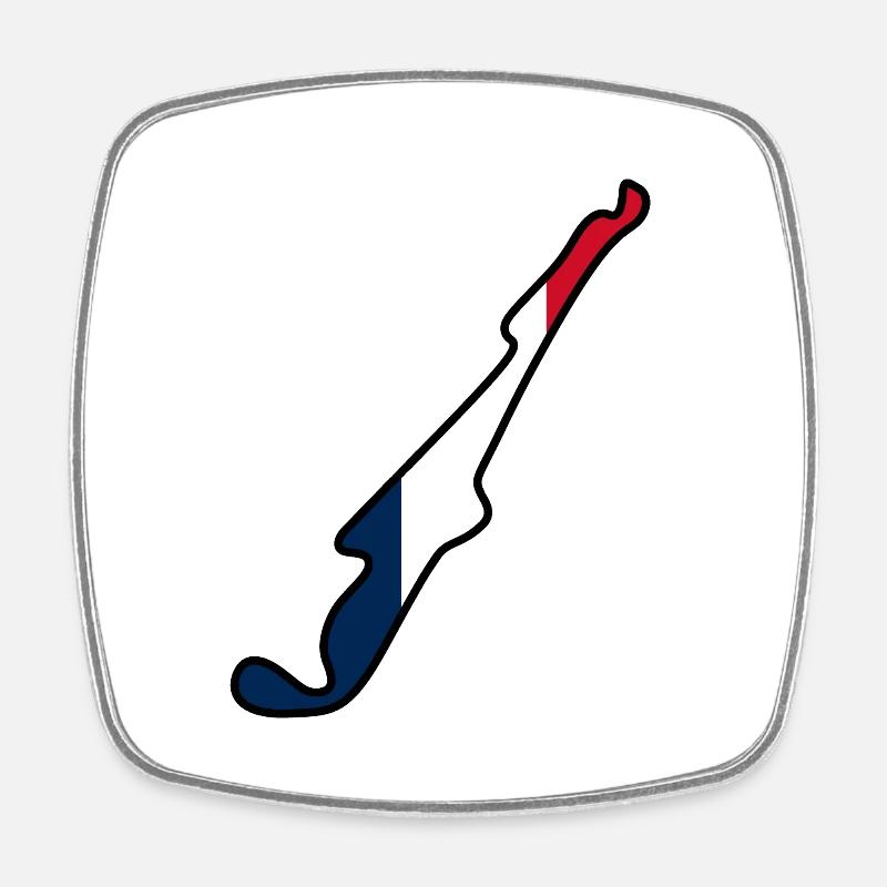 Circuit de France avec drapeau - Magnet carré - blanc
