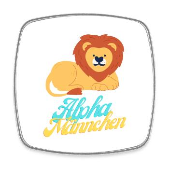 Alphalöwe - Viereckiger Kühlschrankmagnet - Weiß - Vorne