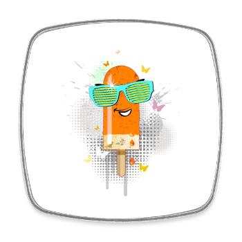 Popsicles Été chaleur fraîche lunettes de soleil délicieuses - Magnet carré - blanc - Devant