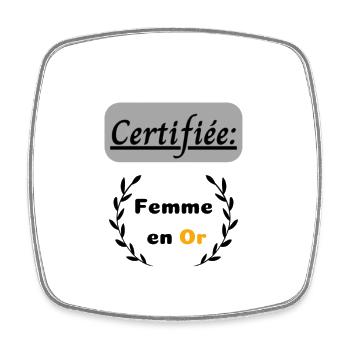 Certifiée : Femme en or - Magnet carré - blanc - Devant