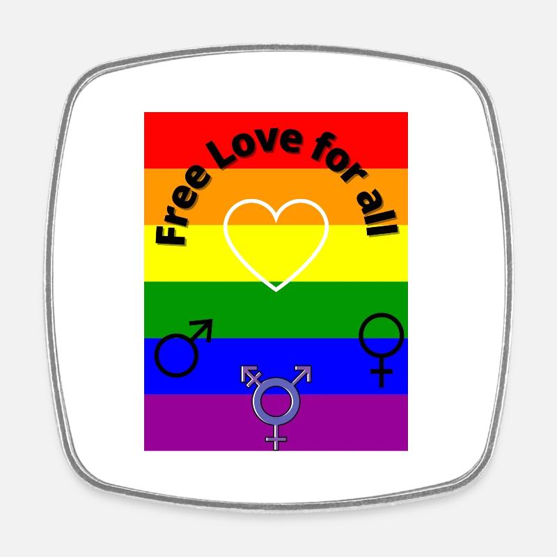Free Love - Square fridge magnet - white