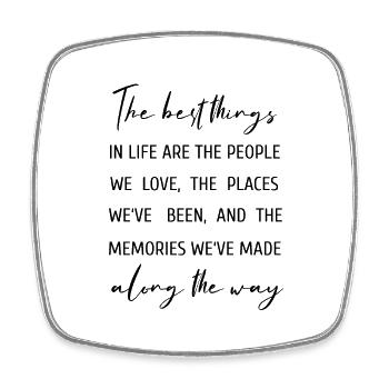 The best things in life - Viereckiger Kühlschrankmagnet - Weiß - Vorne