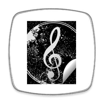 Music - Viereckiger Kühlschrankmagnet - Weiß - Vorne