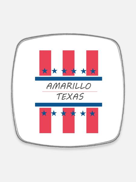 Amarillo Texas - Viereckiger Kühlschrankmagnet - Weiß