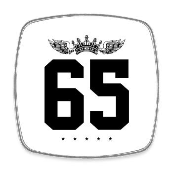 65 Number crown - Square fridge magnet - white - Front