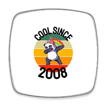Cool depuis 2008 Retro Dabbing Panda 14ème anniversaire - Magnet carré - blanc - Devant