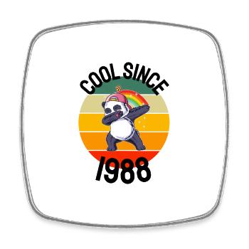 Cool Since 1988 Retro Dabbing Panda 34th Birthday - Square fridge magnet - white - Front