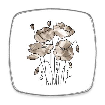 Fleur - Magnet carré - blanc - Devant