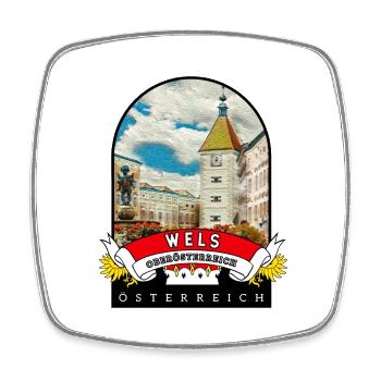 Oberösterreich Wels Österreich Souvenir - Viereckiger Kühlschrankmagnet - Weiß - Vorne