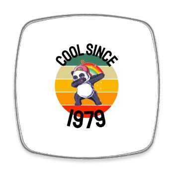 Cool Since 1979 Retro Dabbing Panda 43rd Birthday - Square fridge magnet - white - Front