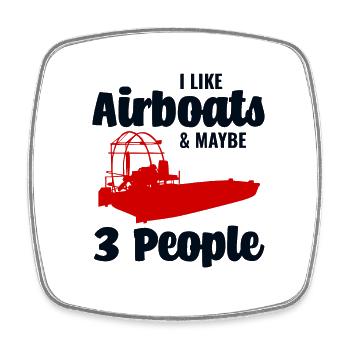 Airboat Fanboat Airboating Planeboat Bateau de marais - Magnet carré - blanc - Devant