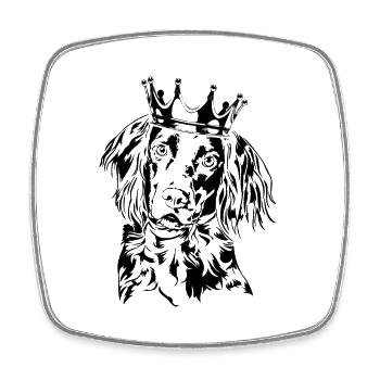 KLEINER MÜNSTERLANDER Krone Dogs Dog Wilsigns - Square fridge magnet - white - Front
