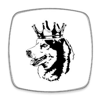 SIBERIAN HUSKY Crown Dogs Chien Wilsigns - Magnet carré - blanc - Devant
