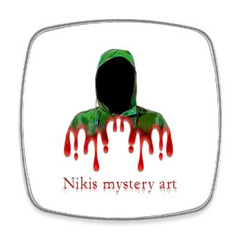 Nikis mystery art - Viereckiger Kühlschrankmagnet - Weiß - Vorne