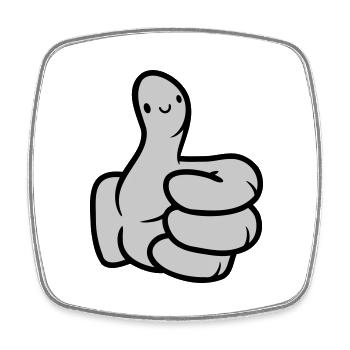 Gesicht Comic Hand Daumen - Viereckiger Kühlschrankmagnet - Weiß - Vorne