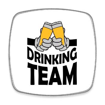 Drinking Team Bierglas anstoßen - Viereckiger Kühlschrankmagnet - Weiß - Vorne
