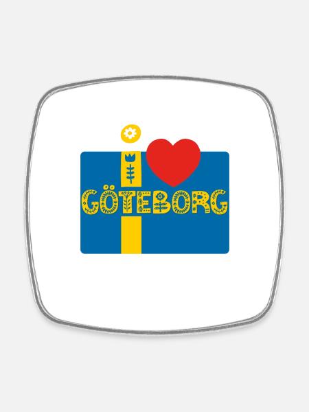 Göteborg Schweden - Viereckiger Kühlschrankmagnet - Weiß