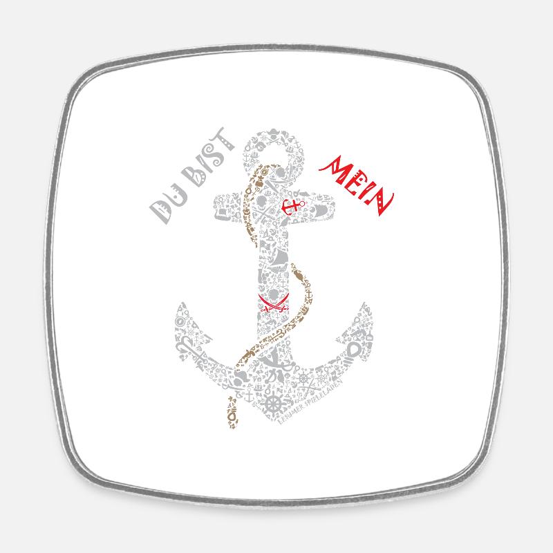 Anchor Lesumer lettering - Square fridge magnet - white